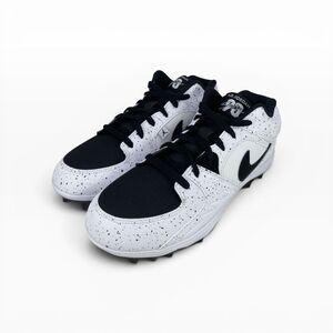 Nike Air Jordan Stadium 90 White Black Oreo Football Cleats HQ0210-100 size 10